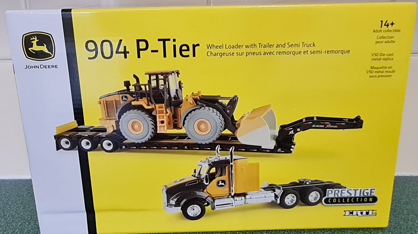 Kenworth Prime mover with Low Loader and John Deere 904 Wheel Loader - 1/50