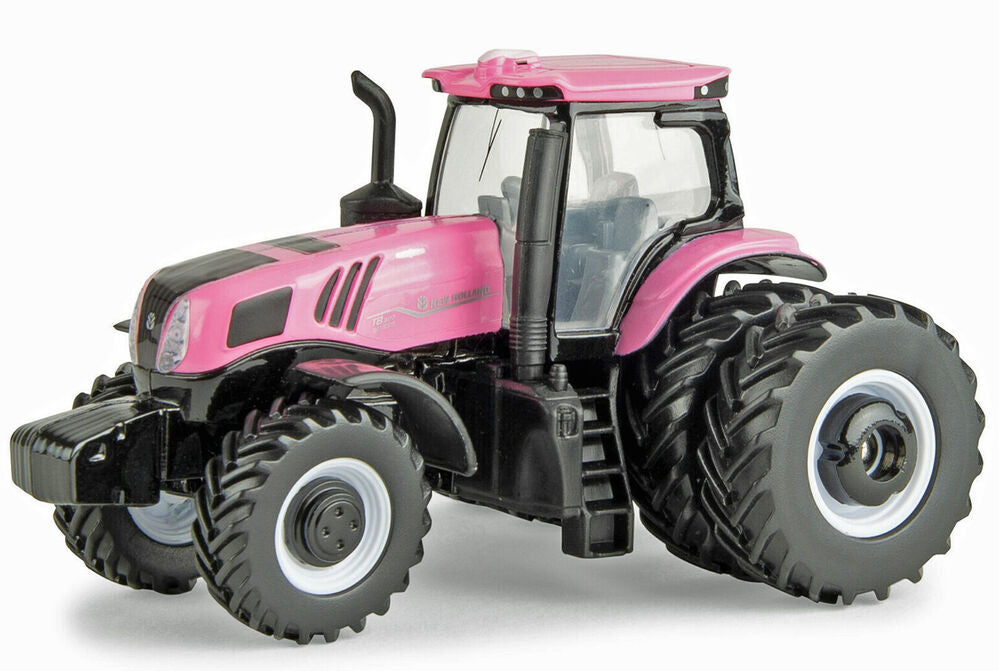 New Holland T8.380 Pink Tractor with Rear Duals- 1/64 scale